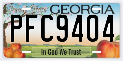 GA license plate PFC9404