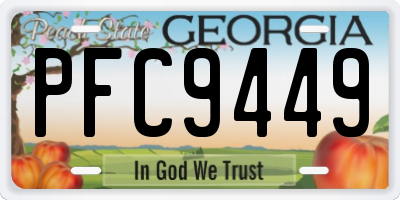 GA license plate PFC9449