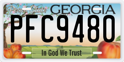 GA license plate PFC9480