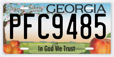 GA license plate PFC9485