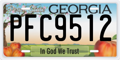 GA license plate PFC9512