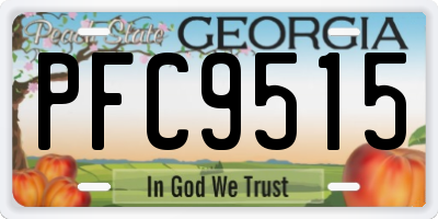 GA license plate PFC9515