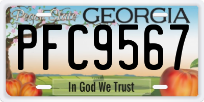 GA license plate PFC9567