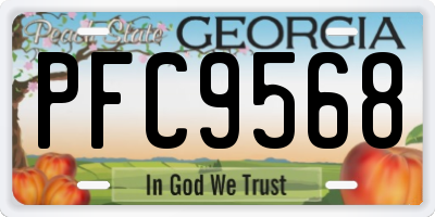 GA license plate PFC9568