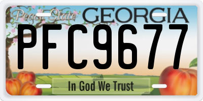 GA license plate PFC9677