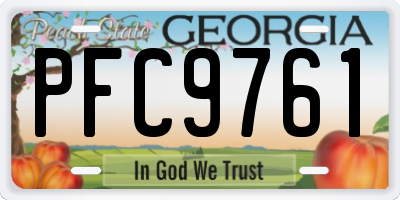 GA license plate PFC9761