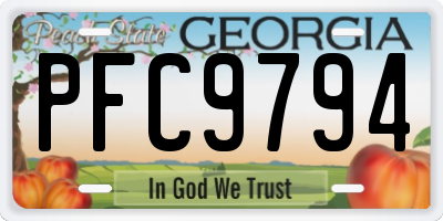 GA license plate PFC9794