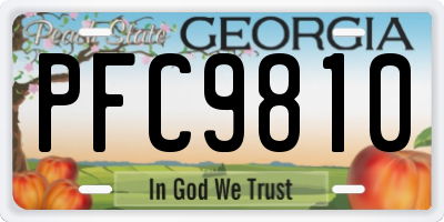 GA license plate PFC9810