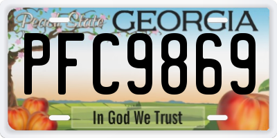 GA license plate PFC9869