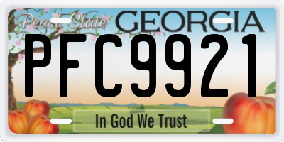 GA license plate PFC9921