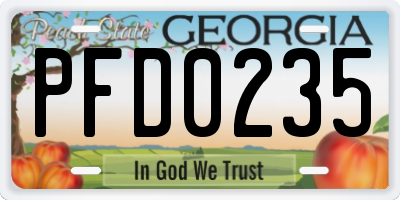 GA license plate PFD0235