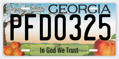 GA license plate PFD0325