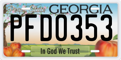 GA license plate PFD0353