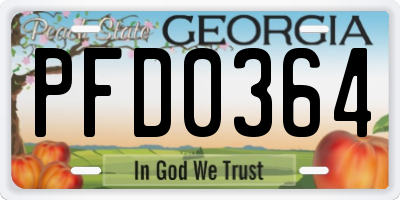 GA license plate PFD0364