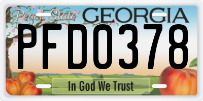 GA license plate PFD0378