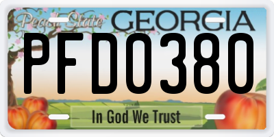 GA license plate PFD0380