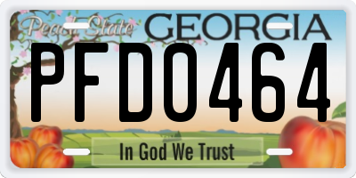 GA license plate PFD0464
