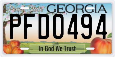 GA license plate PFD0494