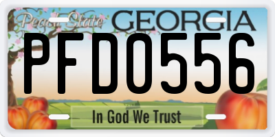 GA license plate PFD0556