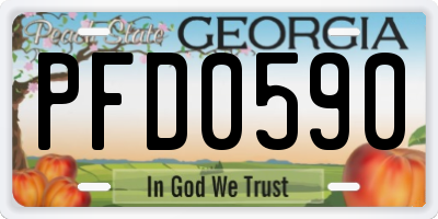 GA license plate PFD0590