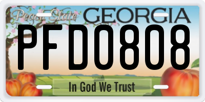 GA license plate PFD0808
