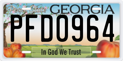 GA license plate PFD0964