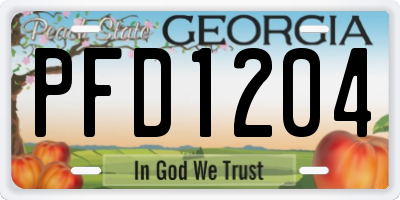 GA license plate PFD1204