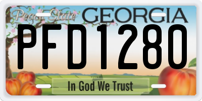 GA license plate PFD1280