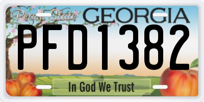 GA license plate PFD1382