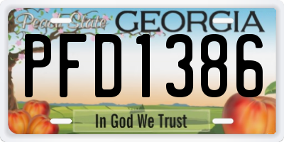 GA license plate PFD1386