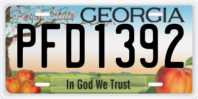 GA license plate PFD1392