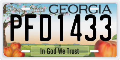 GA license plate PFD1433
