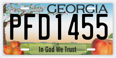 GA license plate PFD1455