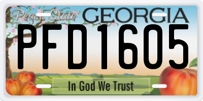 GA license plate PFD1605
