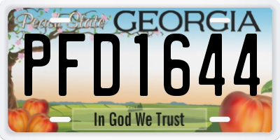 GA license plate PFD1644