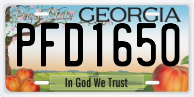 GA license plate PFD1650