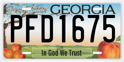 GA license plate PFD1675