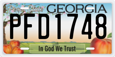 GA license plate PFD1748