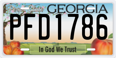 GA license plate PFD1786