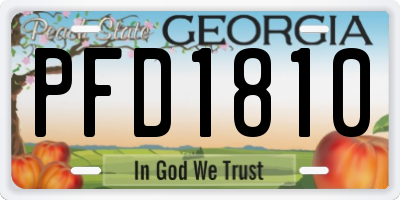 GA license plate PFD1810