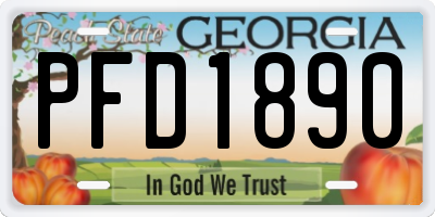 GA license plate PFD1890