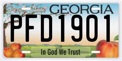 GA license plate PFD1901