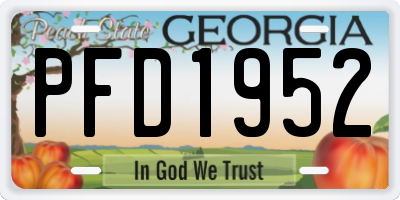 GA license plate PFD1952