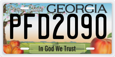 GA license plate PFD2090