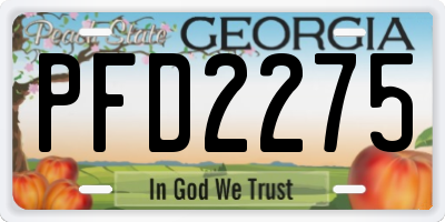 GA license plate PFD2275