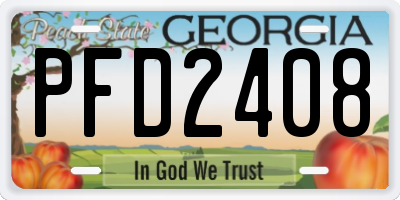 GA license plate PFD2408