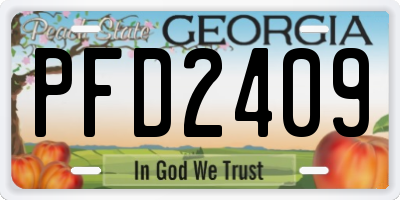 GA license plate PFD2409