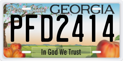 GA license plate PFD2414
