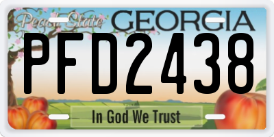 GA license plate PFD2438