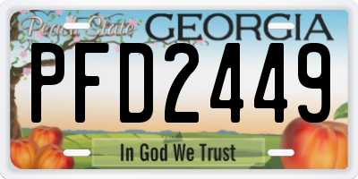 GA license plate PFD2449